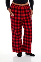 Plus Flannel Plaid Pajama Pants