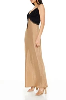Two-Tone Maxi Slip Dress