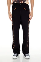 Embroidered Arrow Mid-Rise Jeans