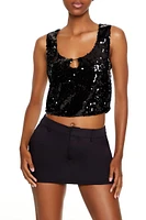 Cropped Sequin Tank Top