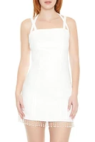 Faux Pearl-Trim Bodycon Mini Dress