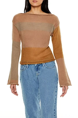 Colorblock Rolled-Trim Sweater