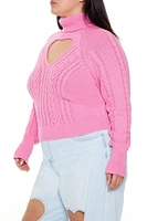 Plus Heart Cutout Sweater