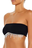 Seamless Rhinestone Fringe Bralette