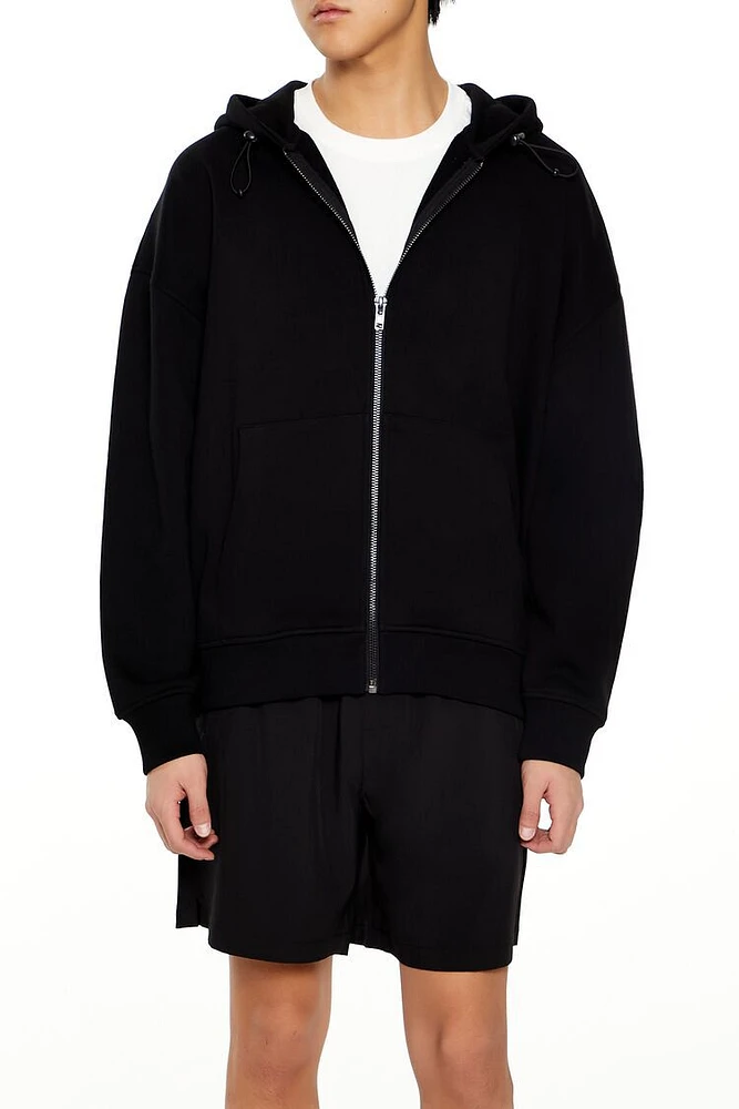 Toggle Drawstring Zip-Up Hoodie