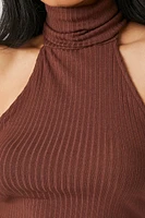 Turtleneck Halter V-Hem Top