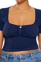 Plus Seamless Rosette Crop Top
