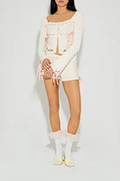 Betsey Johnson Rosette Cardigan Sweater