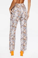 Marble Print Canvas Pants