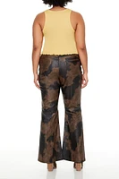 Plus Cloud Wash Faux Leather Pants