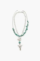 Faux Stone Toggle Necklace Set