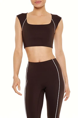 Active Piped-Trim Crop Top