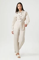 Belted Button-Up Coveralls