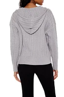 Cable Knit Zip-Up Hoodie