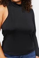 Plus One-Sleeve Cutout Top