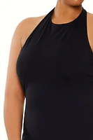 Plus Contour Sculpt Halter Mini Dress