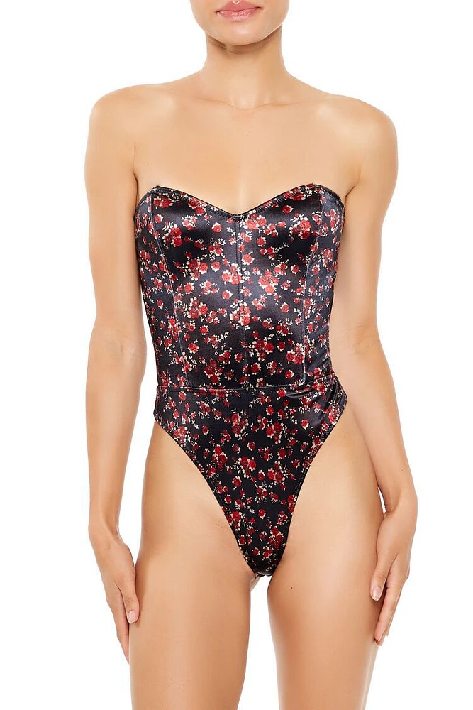 Floral Print Lingerie Bodysuit