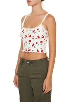 Cherry Print Cropped Cami