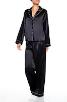 Piped-Trim Shirt & Pants Pajama Set