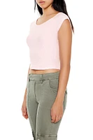 Thermal Cap-Sleeve Cropped Tee