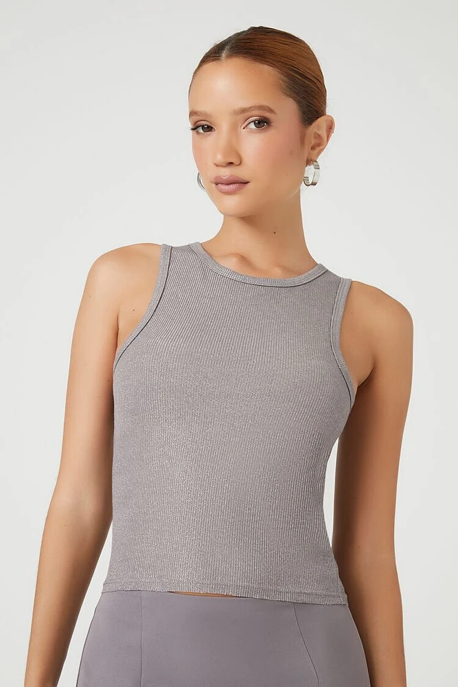 Glitter Ribbed Knit Tank Top