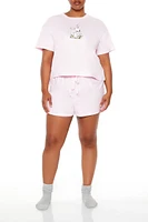 Plus Bunny Tee & Shorts Pajama Set