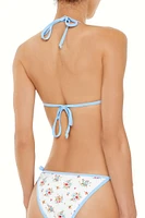 Romantic Floral String Bikini Bottoms