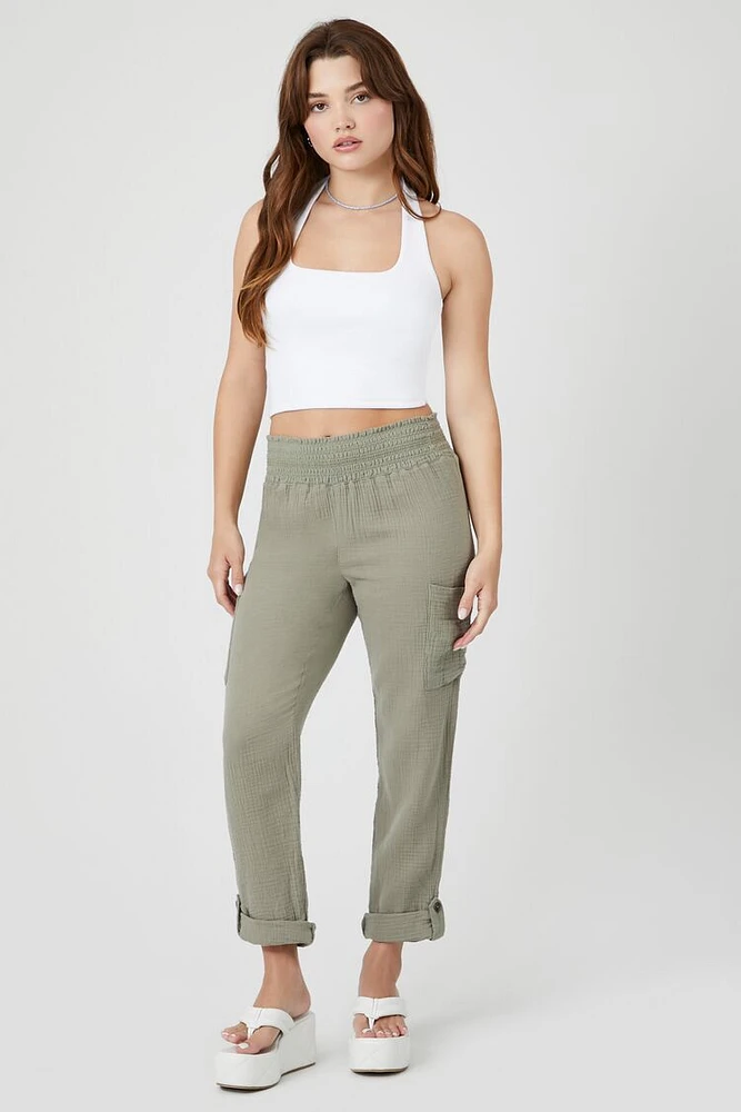 Cuffed Straight-Leg Pants