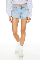 Distressed High-Rise Denim Shorts