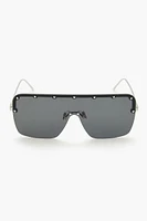 Studded Metal Shield Sunglasses