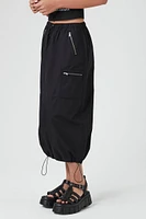 Poplin Midi Utility Skirt