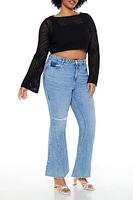 Plus Netted Cropped Sweater