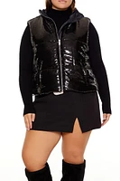 Plus Sequin Zip-Up Vest