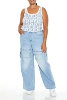 Plus Wide-Leg Cargo Jeans
