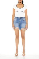 Ricrac-Trim Tee Bodysuit