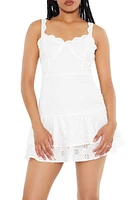 Layered Floral Eyelet Mini Dress