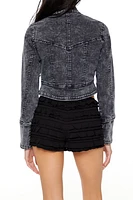Denim Mineral Wash Moto Jacket