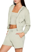 Cropped Zip-Up Hoodie