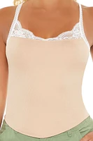 Seamless Lace-Trim Cami