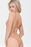 Plaid Cutout One-Piece Swimsuit