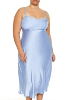 Plus Satin Cutout Midi Dress