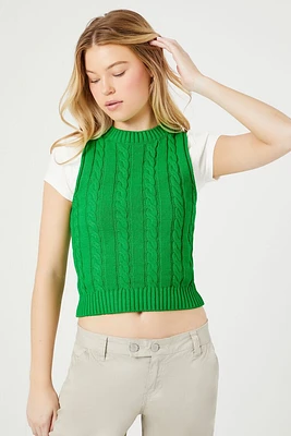 Sleeveless Sweater-Knit Crop Top