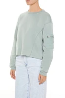 Fleece Cargo Drop-Sleeve Pullover