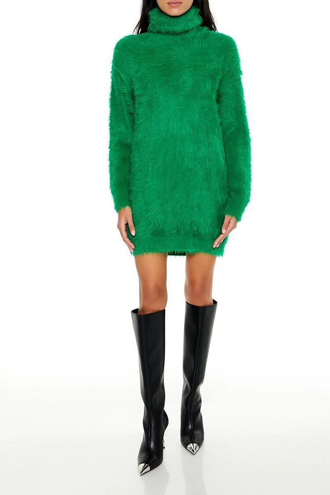 Faux Fur Mini Sweater Dress