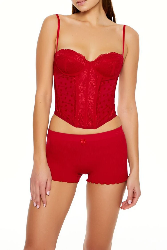 Lace Heart Lingerie Corset Cami