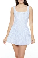Striped Bow Mini A-Line Dress