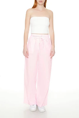 Drawstring Wide-Leg Cargo Pants