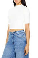Sweater-Knit Mock Neck Top