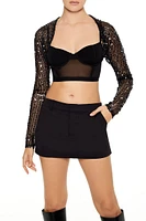 Sequin Mesh Shrug Sweater