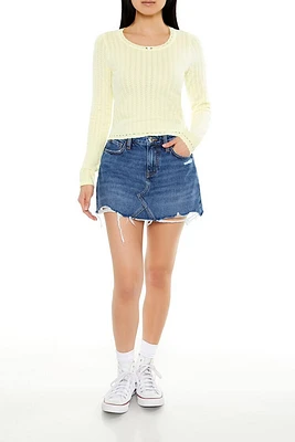 Frayed Denim Mini Skirt